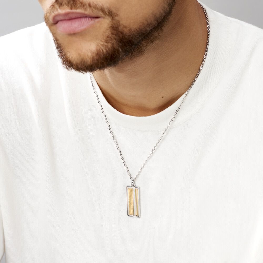 Collier Acier Blanc Et Plaqué Or Apollo - Colliers Homme | Marc Orian