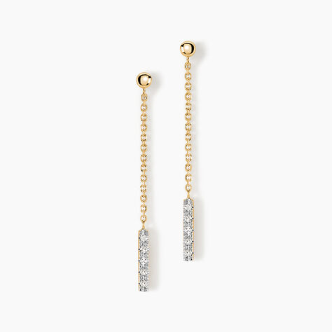 Boucles D'oreilles Pendantes Marjenka Or Jaune Diamant - Pendantes Femme | Marc Orian