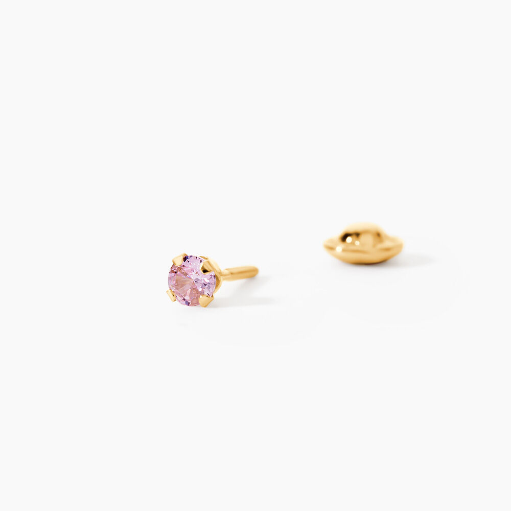 Boucles D'oreilles Puces Pepita Or Jaune Oxyde De Zirconium - Puces Famille | Marc Orian