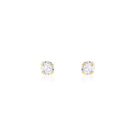Boucles D'oreilles Puces Pepita Or Jaune Oxyde De Zirconium - Puces Famille | Marc Orian