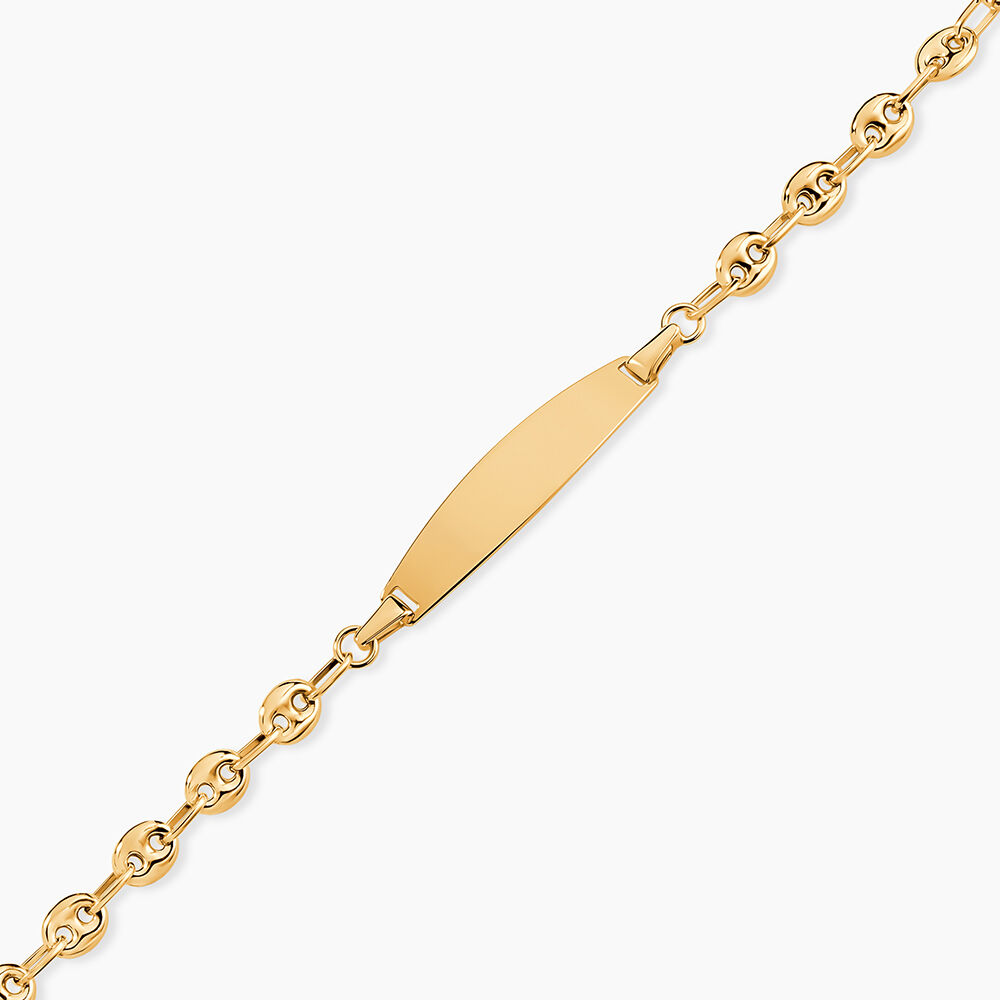 Bracelet Identit&eacute; Evin Maille Grain De Cafe Or Jaune - Gourmettes Enfant | Marc Orian