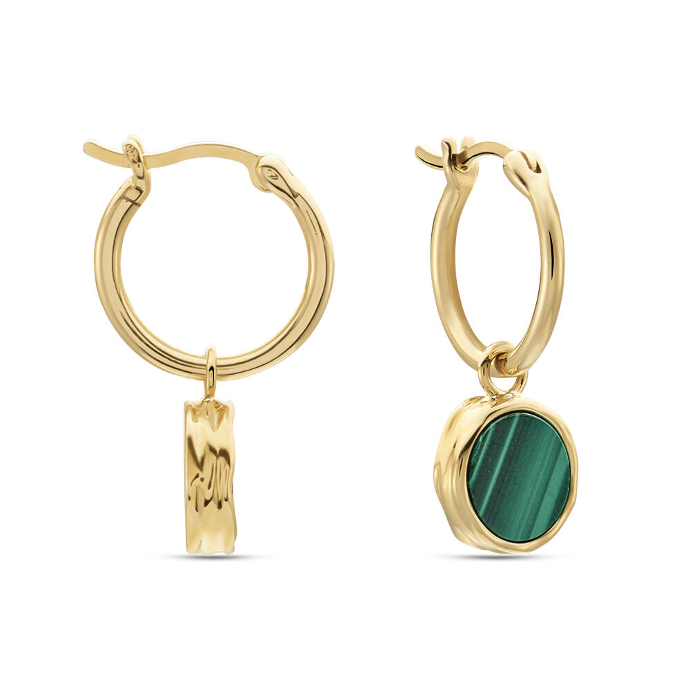 Créoles Plaqué Or Neassa Malachite - Créoles Femme | Marc Orian
