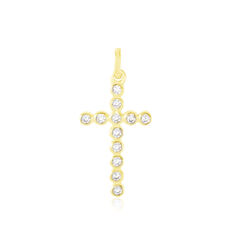 Pendentif Canice Croix Or Jaune Oxyde De Zirconium - Pendentifs Femme | Marc Orian