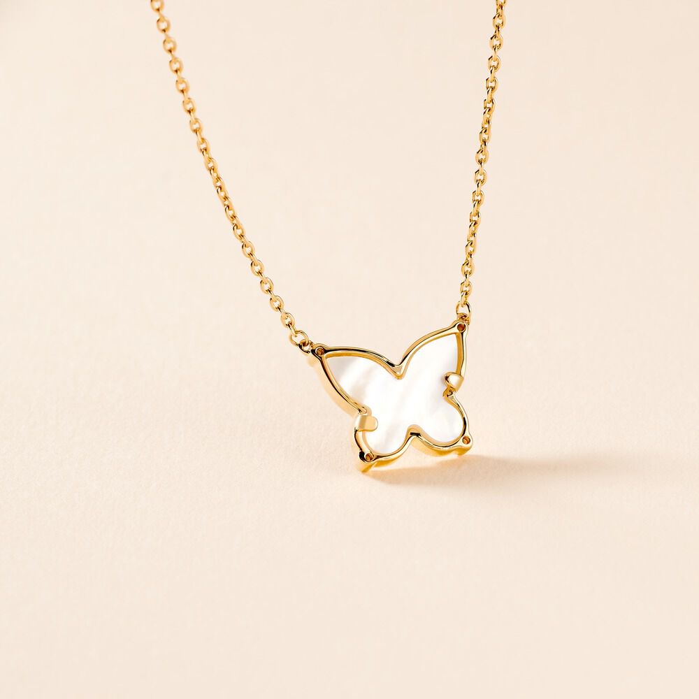 Collier Areli Plaque Or Doré Nacre Oxyde De Zirconium - Colliers avec pierres Femme | Marc Orian