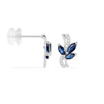 Boucles D'oreilles Puces Angie Or Blanc Saphir Et Diamant - Puces Femme | Marc Orian