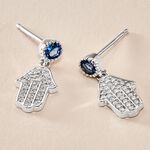 Boucles D'oreilles Pendantes Fidelma Argent Blanc Spinelle Oxyde - Pendantes Femme | Marc Orian
