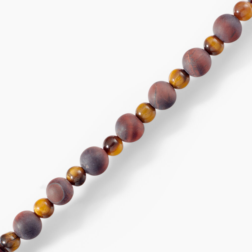 Bracelet Younes Acier Argenté Oeil De Tigre - Nouveautés Homme | Marc Orian