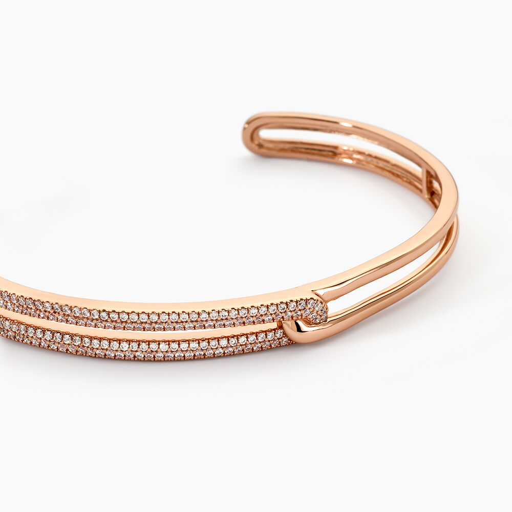 Bracelet Jonc Jessie Argent Rose Oxyde De Zirconium - Bracelets joncs Femme | Marc Orian