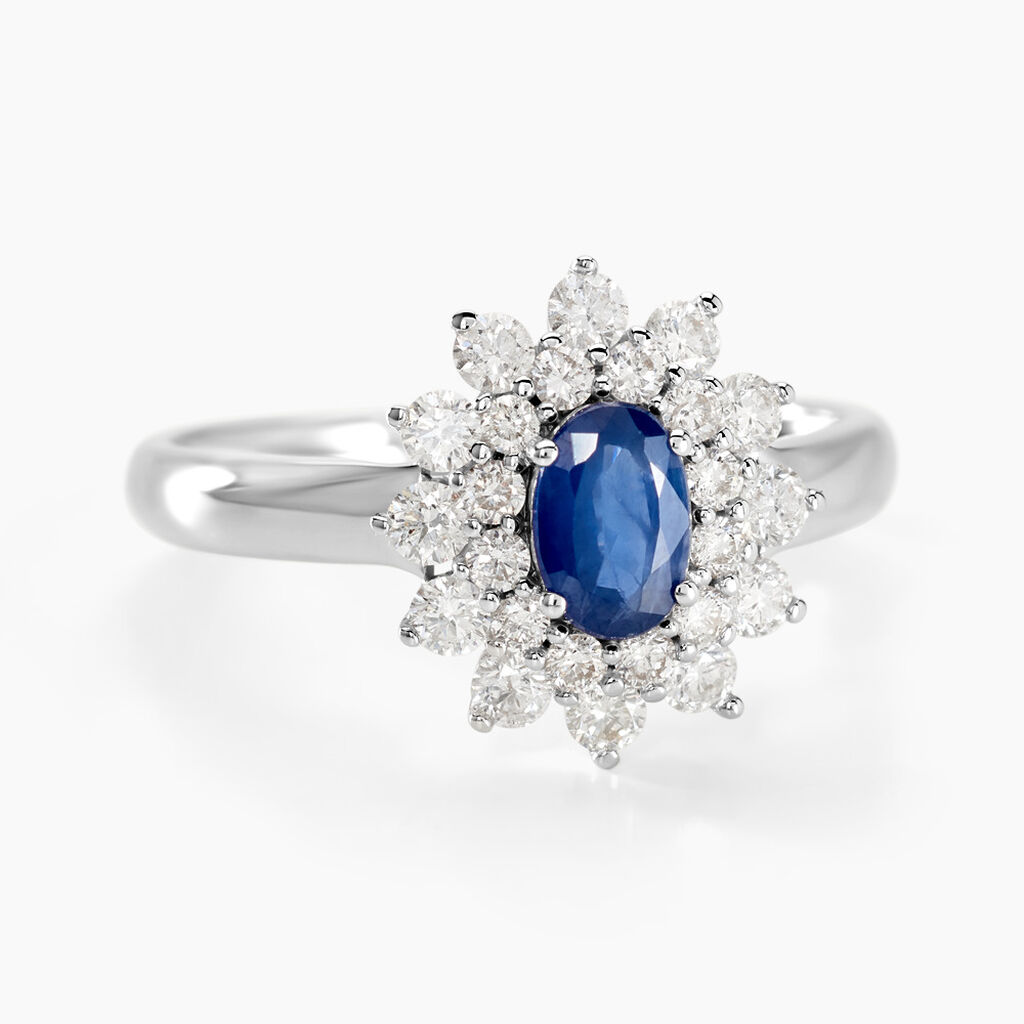 Bague Ivan Or Blanc Saphir Et Diamant - Solitaires Femme | Marc Orian