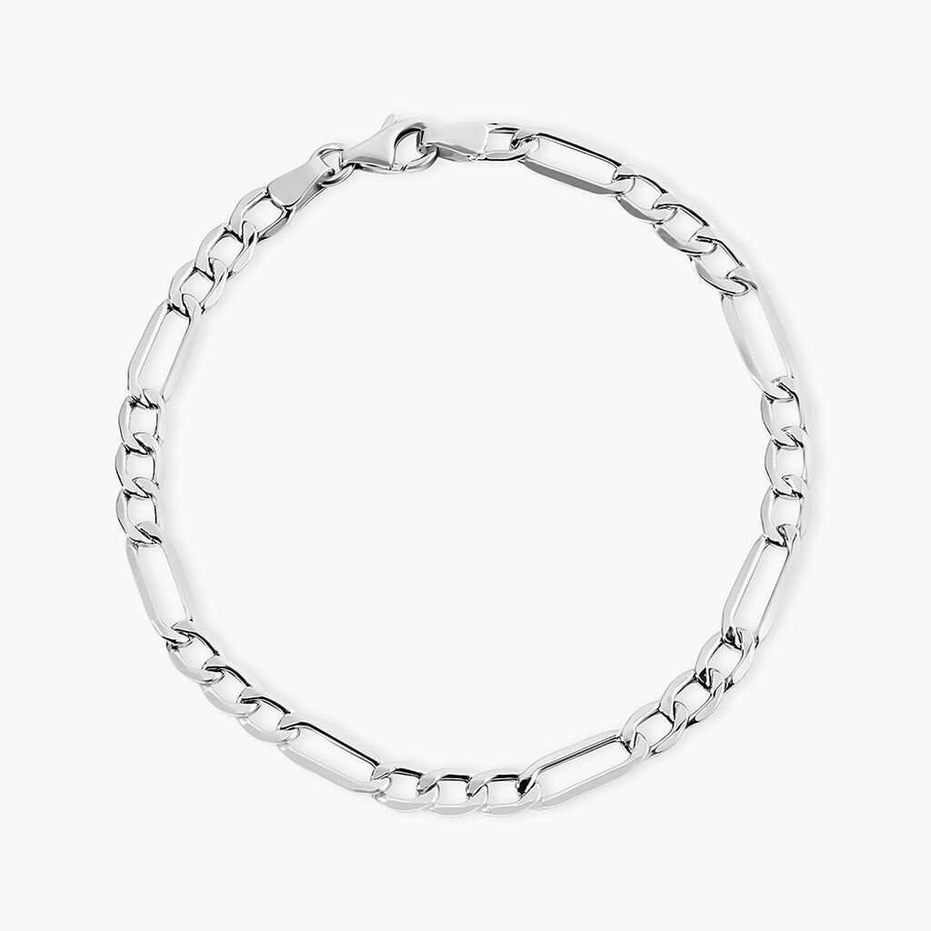 Bracelet Or Blanc Maille Altern&eacute;e 1/3 - Bracelets mailles Femme | Marc Orian