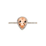 Bague Alice Or Rose Morganite Et Oxyde De Zirconium - Bagues pierres fines Femme | Marc Orian