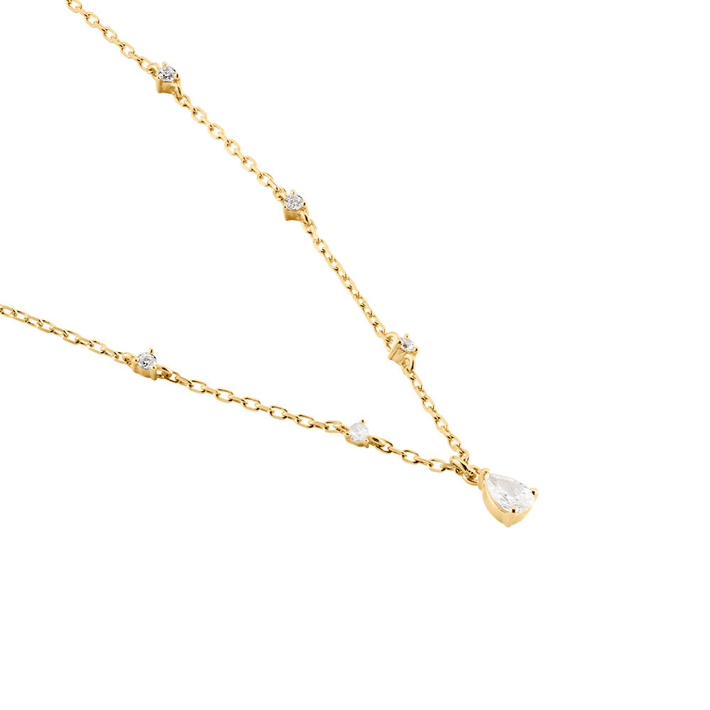 Collier Lovel Plaqu&eacute; Or Dor&eacute; Oxyde De Zirconium - Colliers ras du cou Femme | Marc Orian