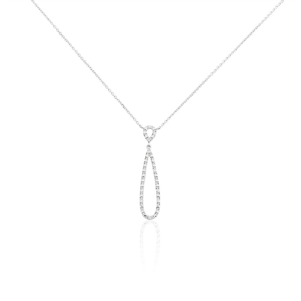 Collier Or Blanc Peregrina Diamants - Colliers avec pierres Femme | Marc Orian