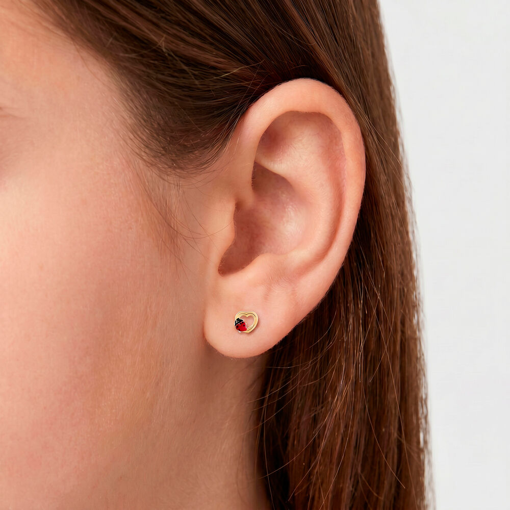 Boucles D'oreilles Puces Or Jaune Syringa Smalto - Puces Enfant | Marc Orian