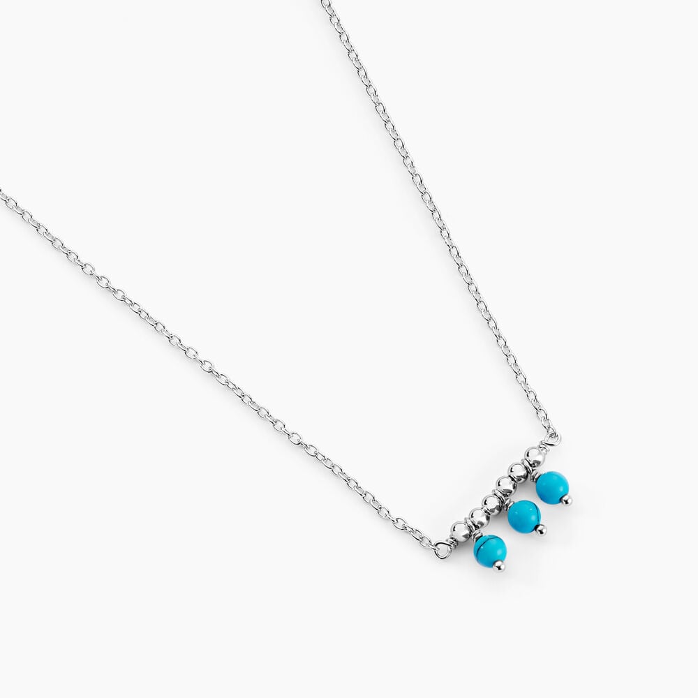 Collier Della Argent Blanc Turquoise - Colliers avec pierres Femme | Marc Orian