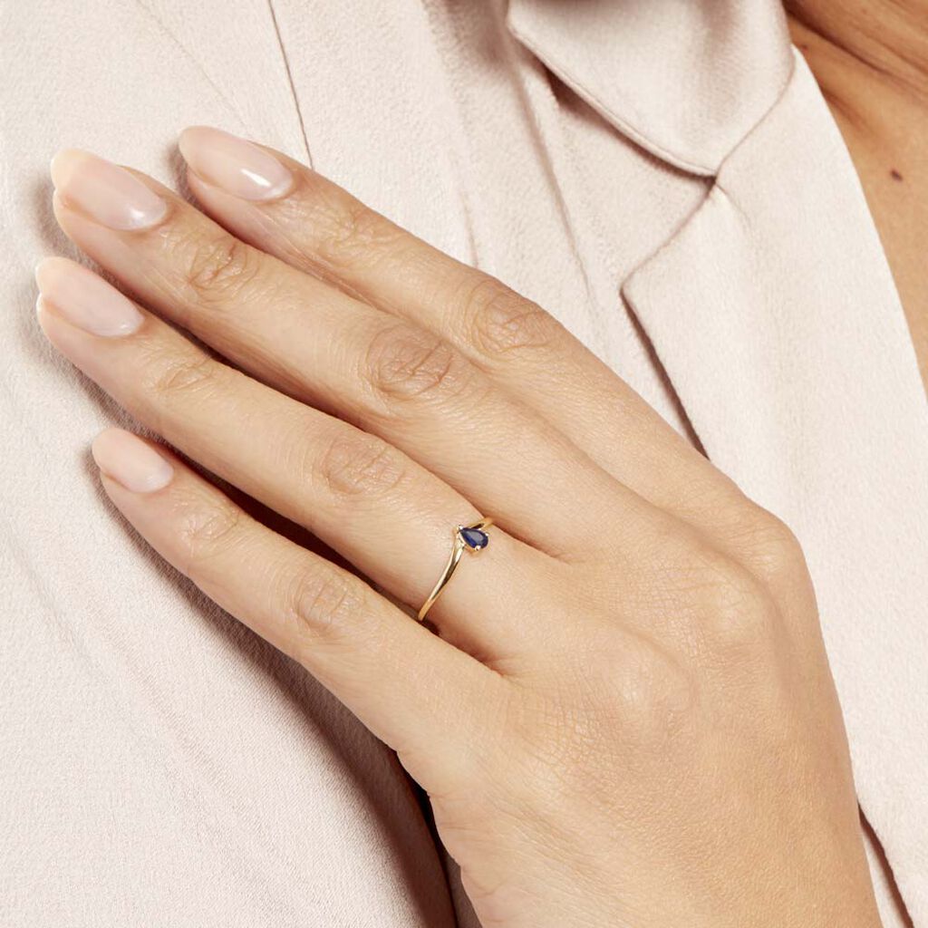 Bague Solitaire Goutte Or Jaune Saphir - Bagues Solitaire Femme | Marc Orian