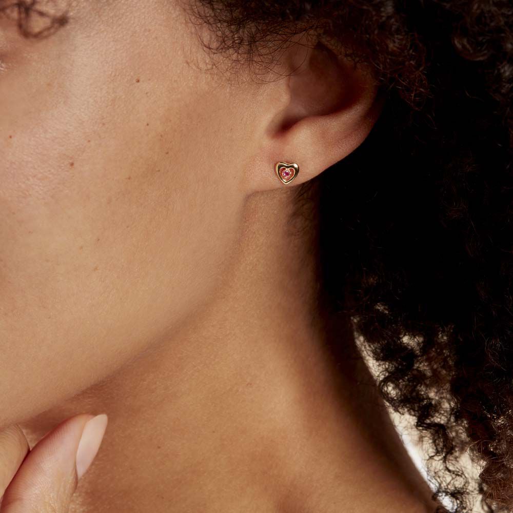 Boucles D'oreilles Puces Izild Or Jaune Rubis - Puces Femme | Marc Orian