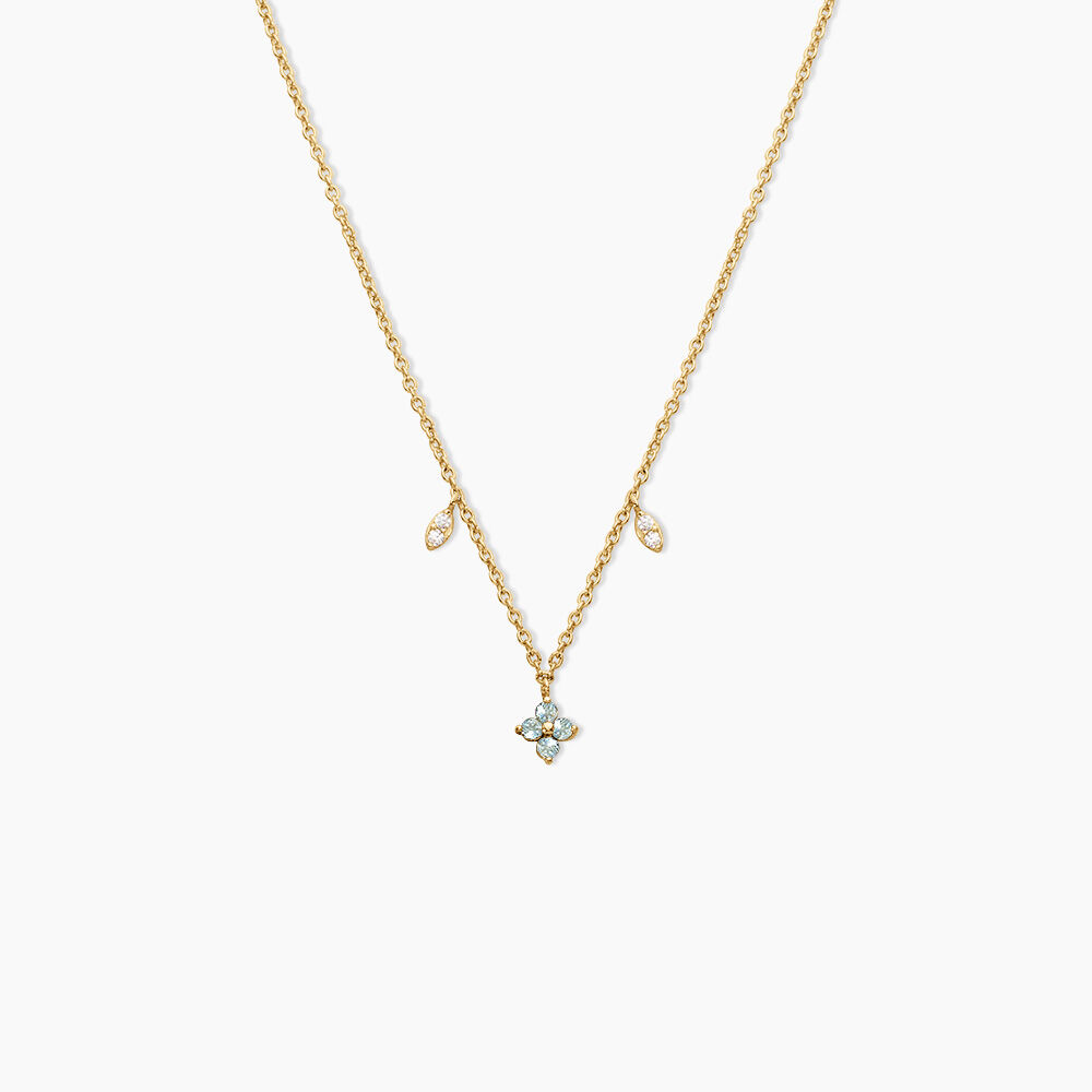 Collier Johara Argent Dor&eacute; A L'Or 750/1000 Topaze Oxyde De Zirconium - Colliers avec pierres Femme | Marc Orian