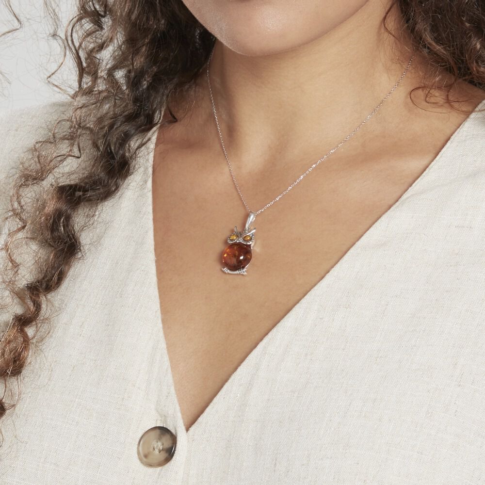 Pendentif Argent Blanc Benoite Ambre - Pendentifs Femme | Marc Orian