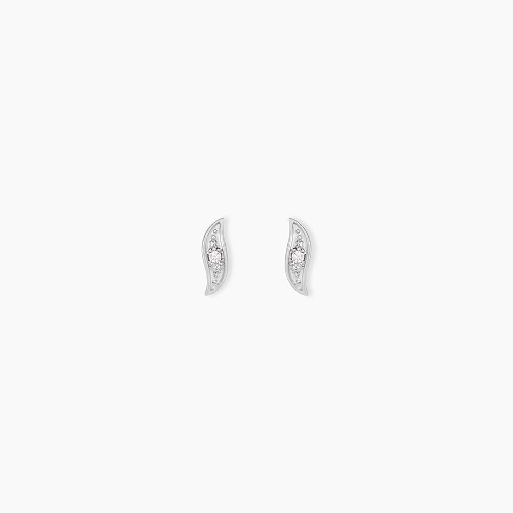 Boucles D'Oreilles Puces Subira Argent Blanc Oxyde De Zirconium - Puces Femme | Marc Orian