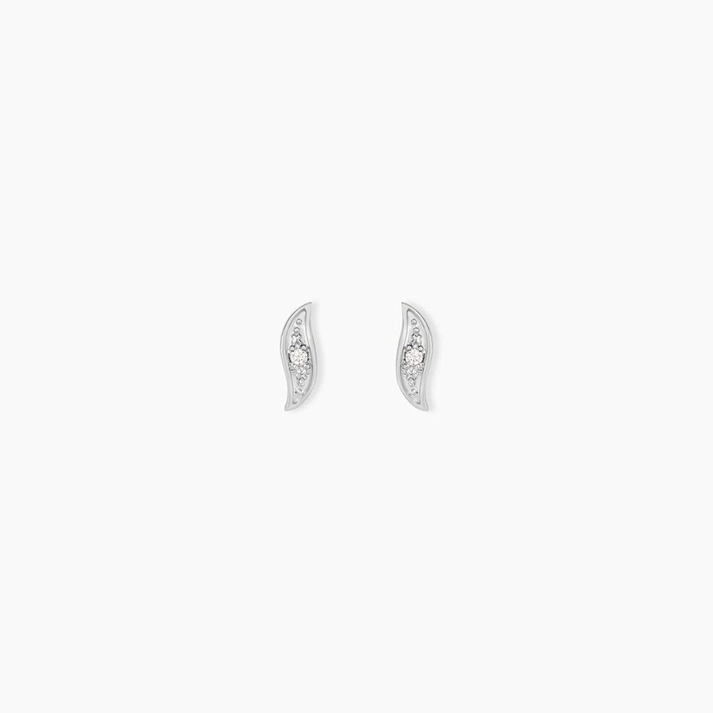 Boucles D'Oreilles Puces Subira Argent Blanc Oxyde De Zirconium - Puces Femme | Marc Orian