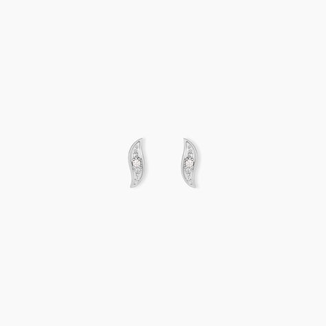 Boucles D'Oreilles Puces Subira Argent Blanc Oxyde De Zirconium - Puces Femme | Marc Orian