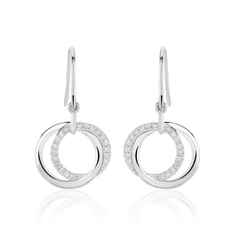 Boucles D'oreilles Pendantes Or Blanc Tresha Diamants - Boucles d'oreilles pierres précieuses Femme | Marc Orian