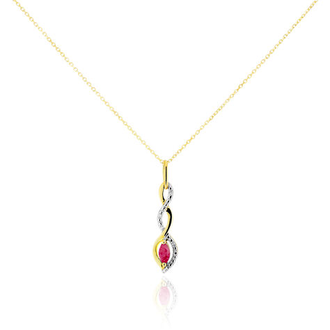 Collier Ondulations Or Bicolore Rubis Et Diamant - Colliers avec pierres Femme | Marc Orian