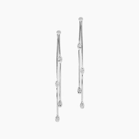 Boucles D'oreilles Pendantes Linda Argent Blanc - Pendantes Femme | Marc Orian