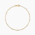 Bracelet Modestie Argent Dor&eacute; A L'Or 750/1000 Oxyde De Zirconium - Bracelets cha&icirc;nes Femme | Marc Orian