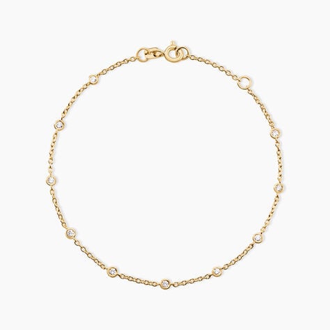 Bracelet Modestie Argent Dor&eacute; A L'Or 750/1000 Oxyde De Zirconium - Bracelets cha&icirc;nes Femme | Marc Orian