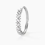 Alliance Vicentius Or Blanc Diamant Synth&eacute;tique - Alliances avec pierres Femme | Marc Orian