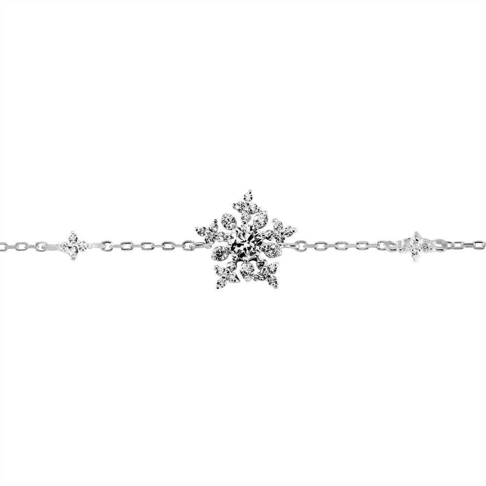 Bracelet Gulten Argent Blanc Oxyde De Zirconium - Bracelets chaînes Femme | Marc Orian