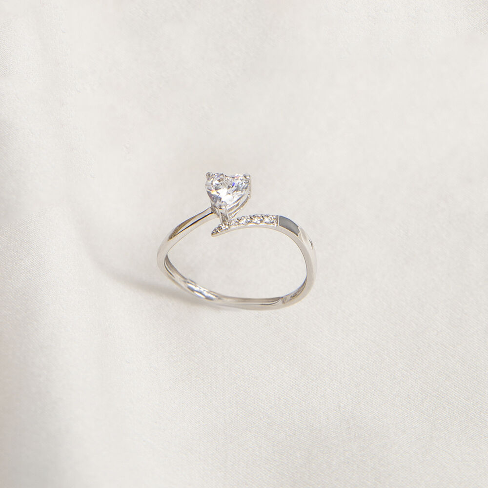 Bague Eva Or Blanc Oxyde De Zirconium - Solitaires Femme | Marc Orian
