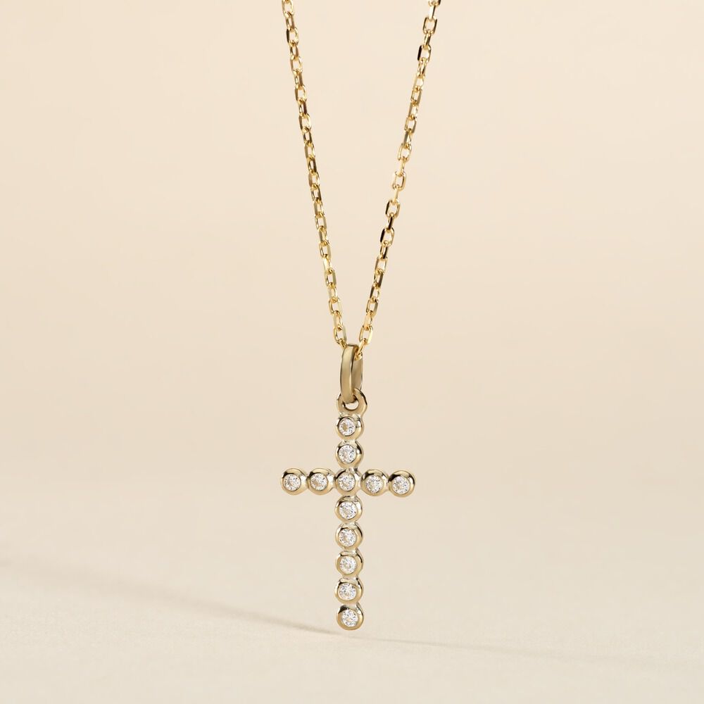 Pendentif Canice Croix Or Jaune Oxyde De Zirconium - Pendentifs Femme | Marc Orian