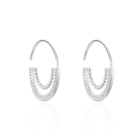 Boucles D'oreilles Pendantes Nathalie Argent Blanc Oxyde De Zirconium - Boucles d'oreilles Créoles Femme | Marc Orian