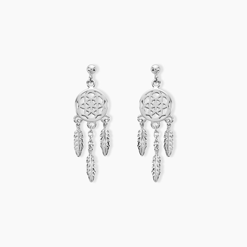Boucles D'oreilles Pendantes Oniria Argent Blanc - Pendantes Femme | Marc Orian