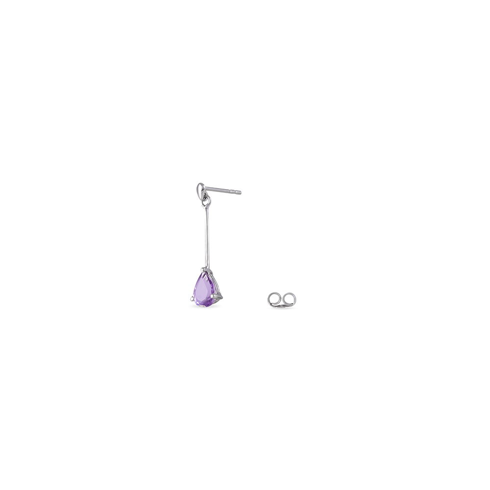 Boucles D'oreilles Pendantes Goutte Or Blanc Amethyste - Pendantes Femme | Marc Orian