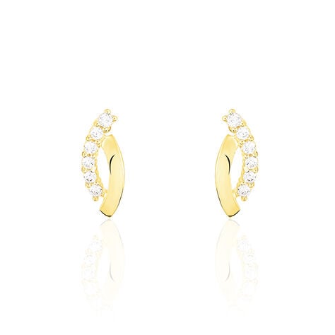 Boucles D'oreilles Puces Marlyatou Or Jaune Oxyde De Zirconium - Puces Femme | Marc Orian