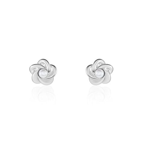 Boucles D'oreilles Puces Kanani Argent Blanc Perle De Culture - Puces Femme | Marc Orian