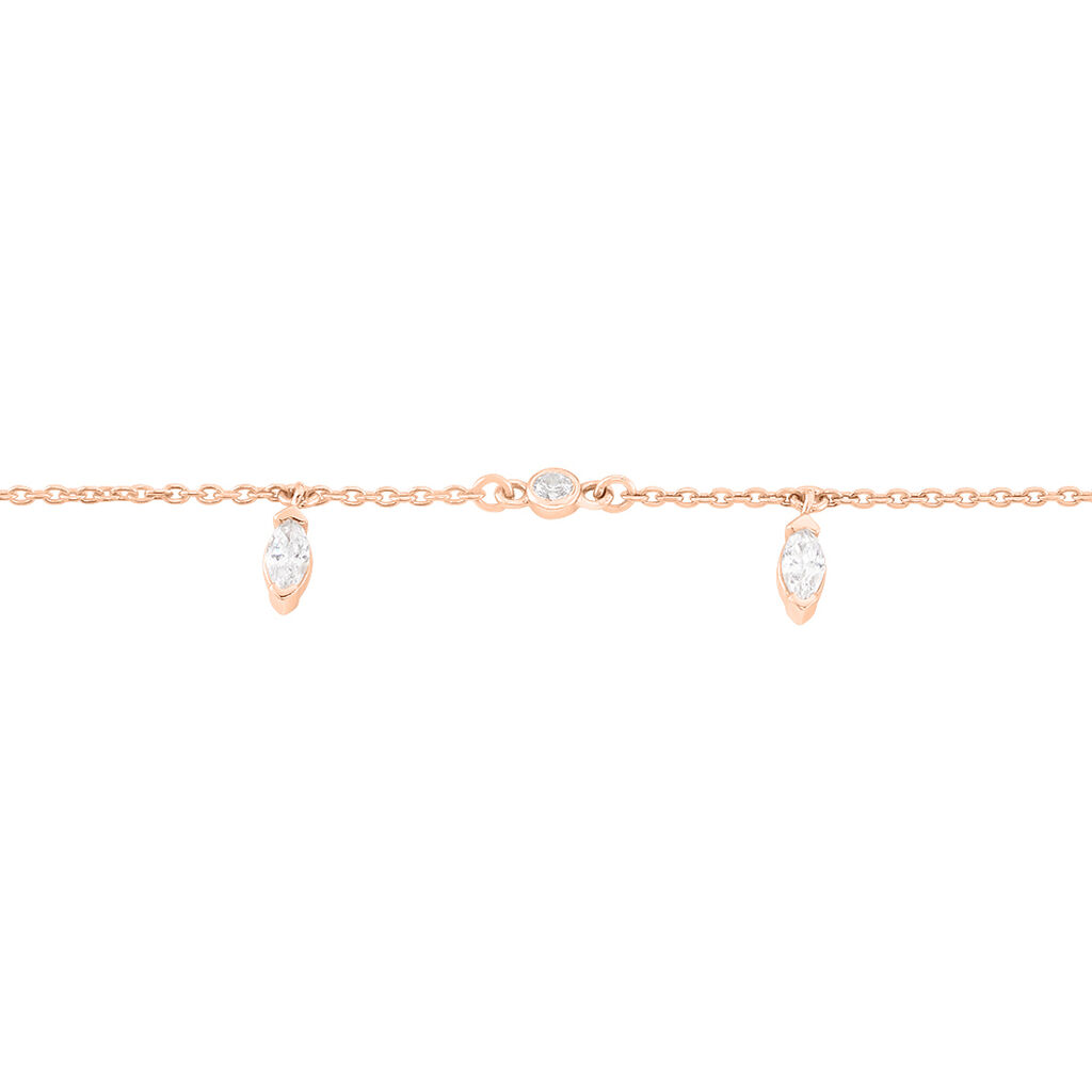 Bracelet Kenta Argent Rose Oxyde De Zirconium - Bracelets chaînes Femme | Marc Orian