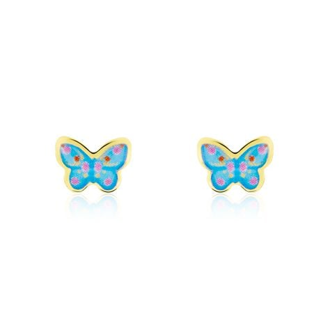 Boucles D'oreilles Puces Sylvania Papillon Or Jaune - Puces Enfant | Marc Orian