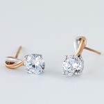 Boucles D'oreilles Pendantes Micheline Or Bicolore Oxyde De Zirconium - Pendantes Femme | Marc Orian