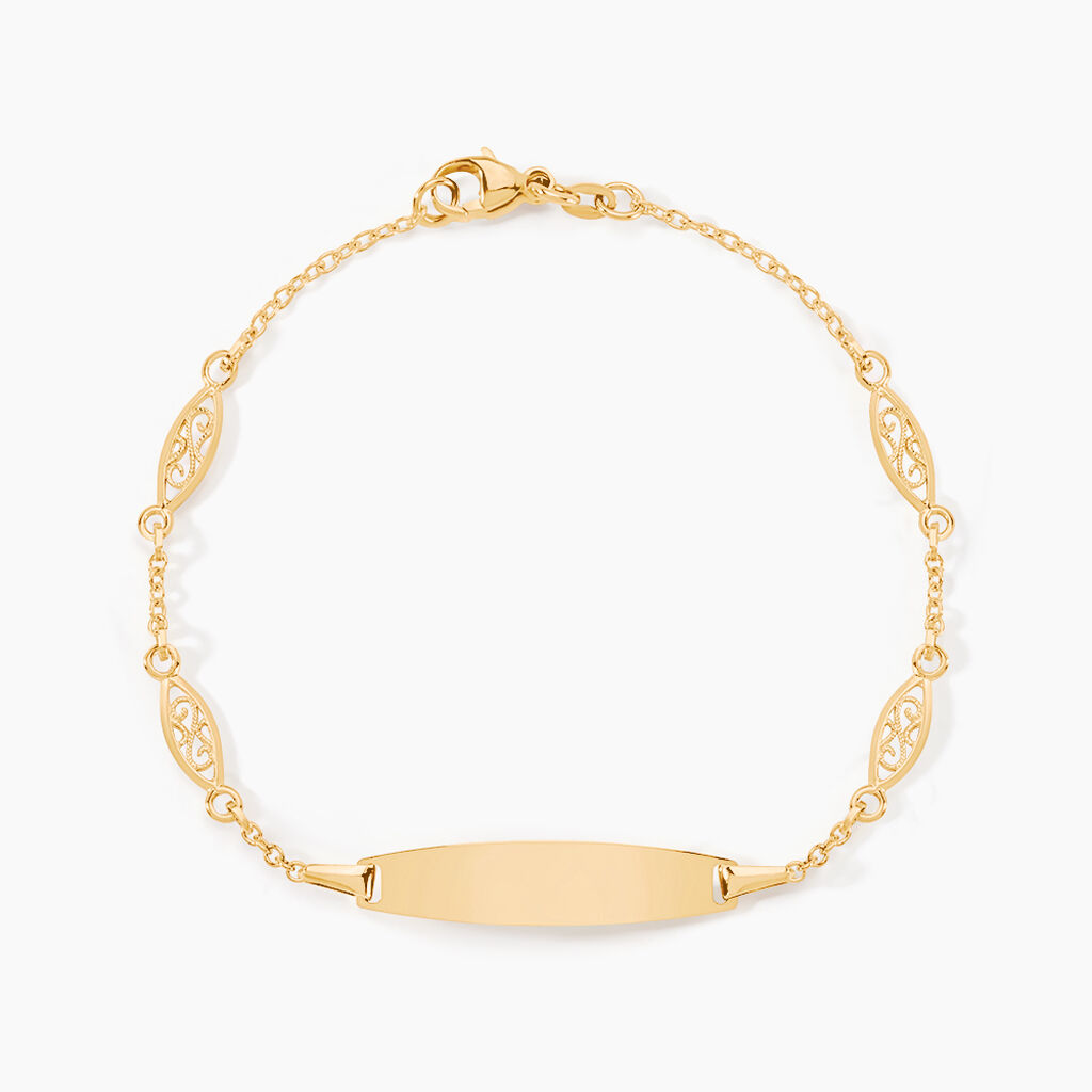 Bracelet Identit&eacute; Eudoxie Maille Filigrane Or Jaune - Gourmettes Enfant | Marc Orian