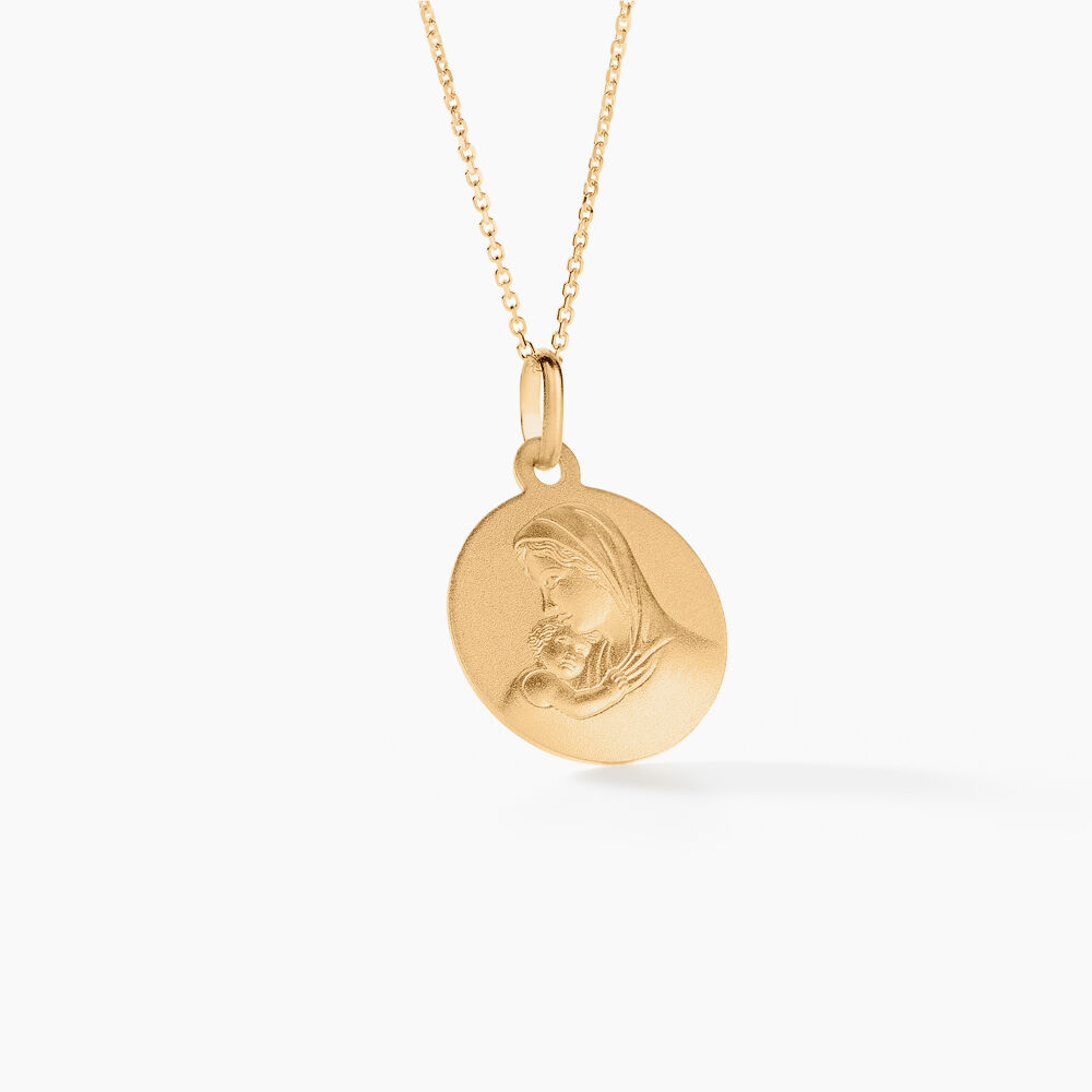 Medaille Or Jaune Vierge A L'enfant - Bijoux personnalis&eacute;s Famille | Marc Orian