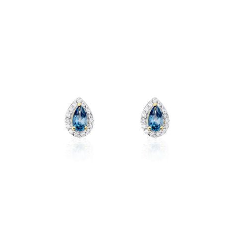 Boucles D'oreilles Puces Or Jaune Leroy Topaze - Puces Femme | Marc Orian