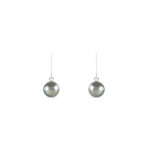 Boucles D'oreilles Pendantes Elitivae Or Blanc Perle De Tahiti - Boucles d'oreilles Pendantes Femme | Marc Orian