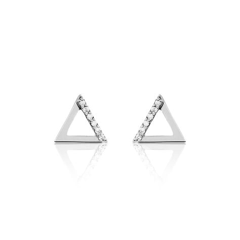 Boucles D'oreilles Puces Lorena Argent Blanc Oxyde De Zirconium - Puces Femme | Marc Orian