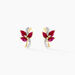 Boucles D'oreilles Puces Angie Or Jaune Rubis Diamant - Puces Femme | Marc Orian