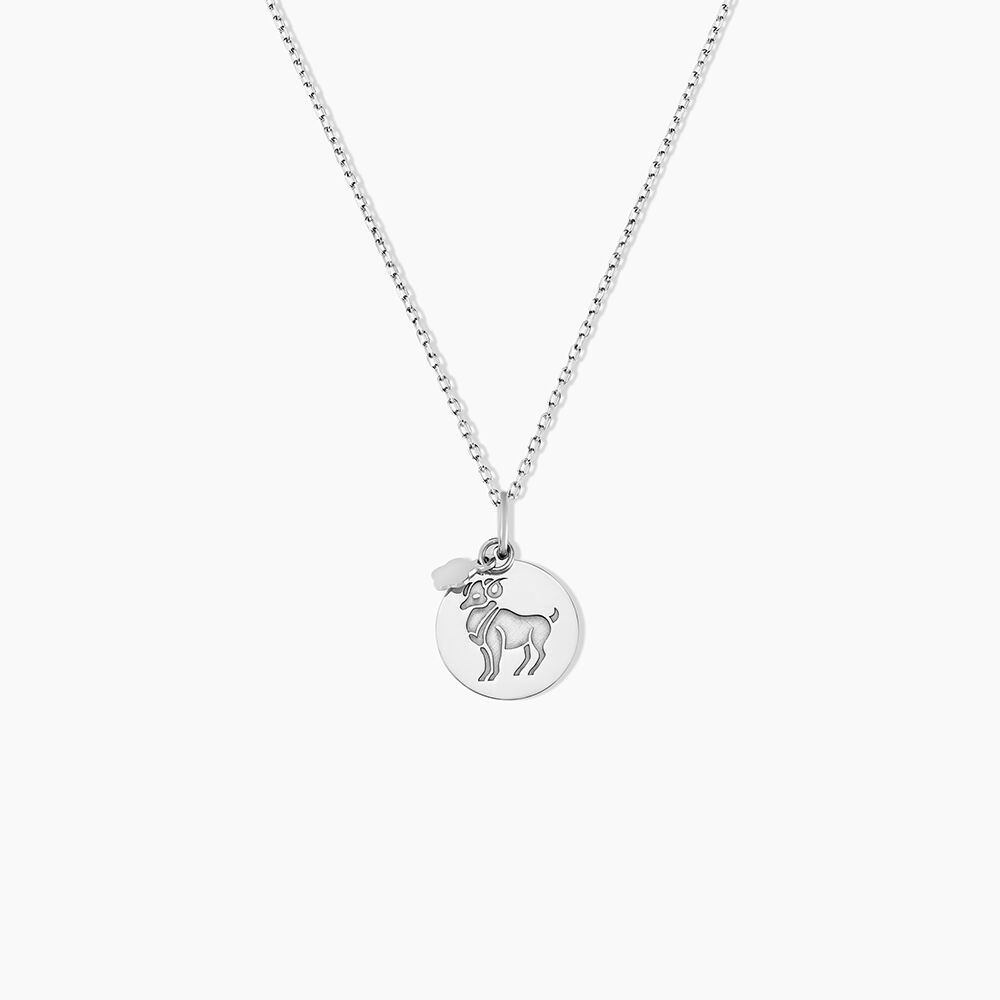 Pendentif Zodiaque Rond Argent Blanc - Bijoux personnalis&eacute;s Famille | Marc Orian